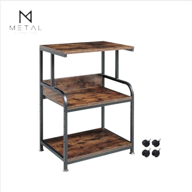 Metal Furniture FlexiCore 3-Tier Office Desk Trolley with compact design and functional storage for workspace organization.