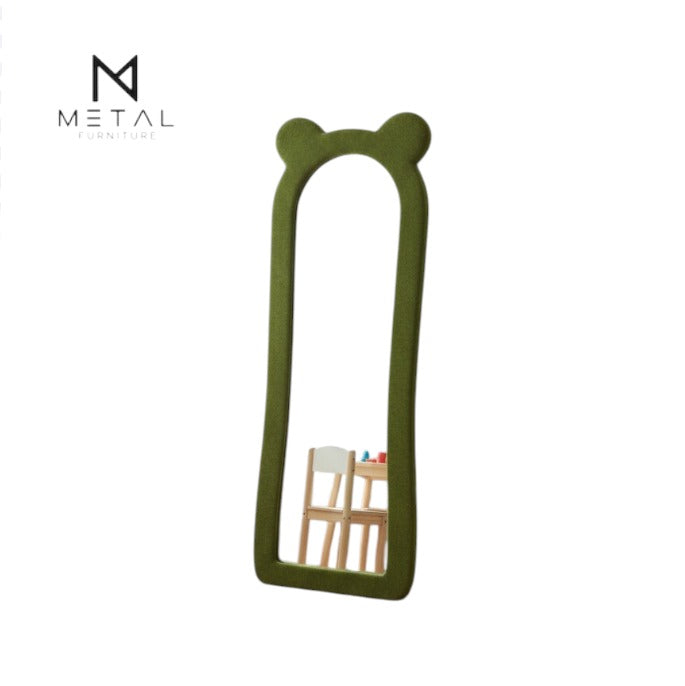 Teddy Bear Bouclé Fabric Mirror – Full Length Mirror
