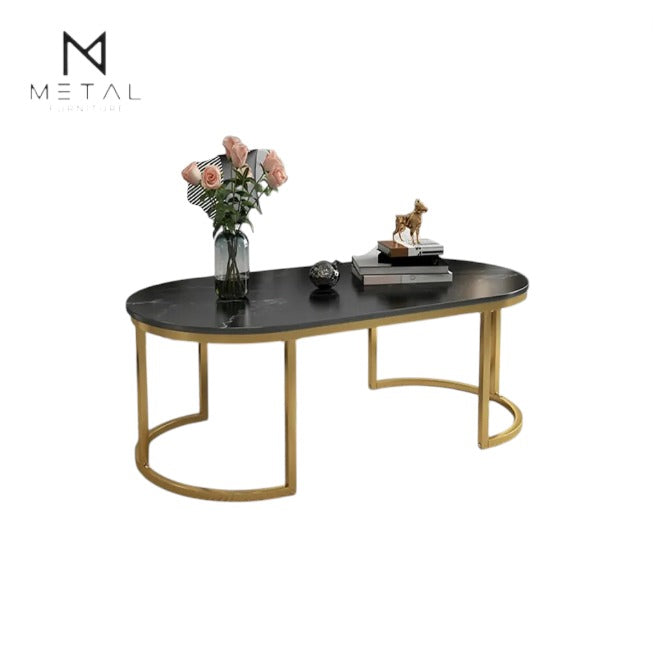 Oval-shaped Metal Furniture center table with a versatile and elegant design, perfect for living room decor.