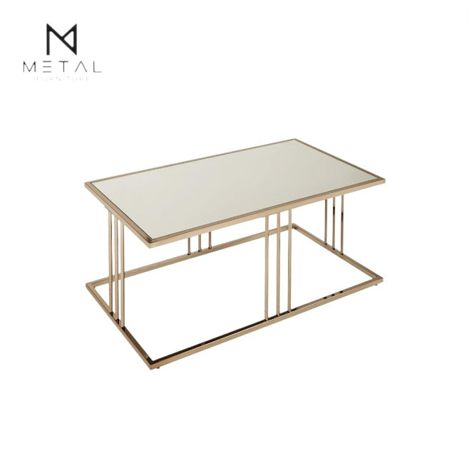 Rectangular metal center table by Metal Furniture with a simple, elegant design for modern living room decor.