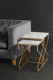2 Pieces Square Nesting Set X Based Table Set Luxury Look
