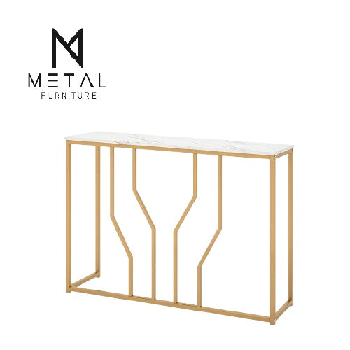 Entryway Console Table Metal Gold Frame Living Room Table