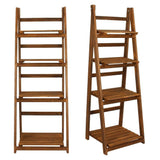 4-Tire Wooden Flower Stand Plant Display Shelves