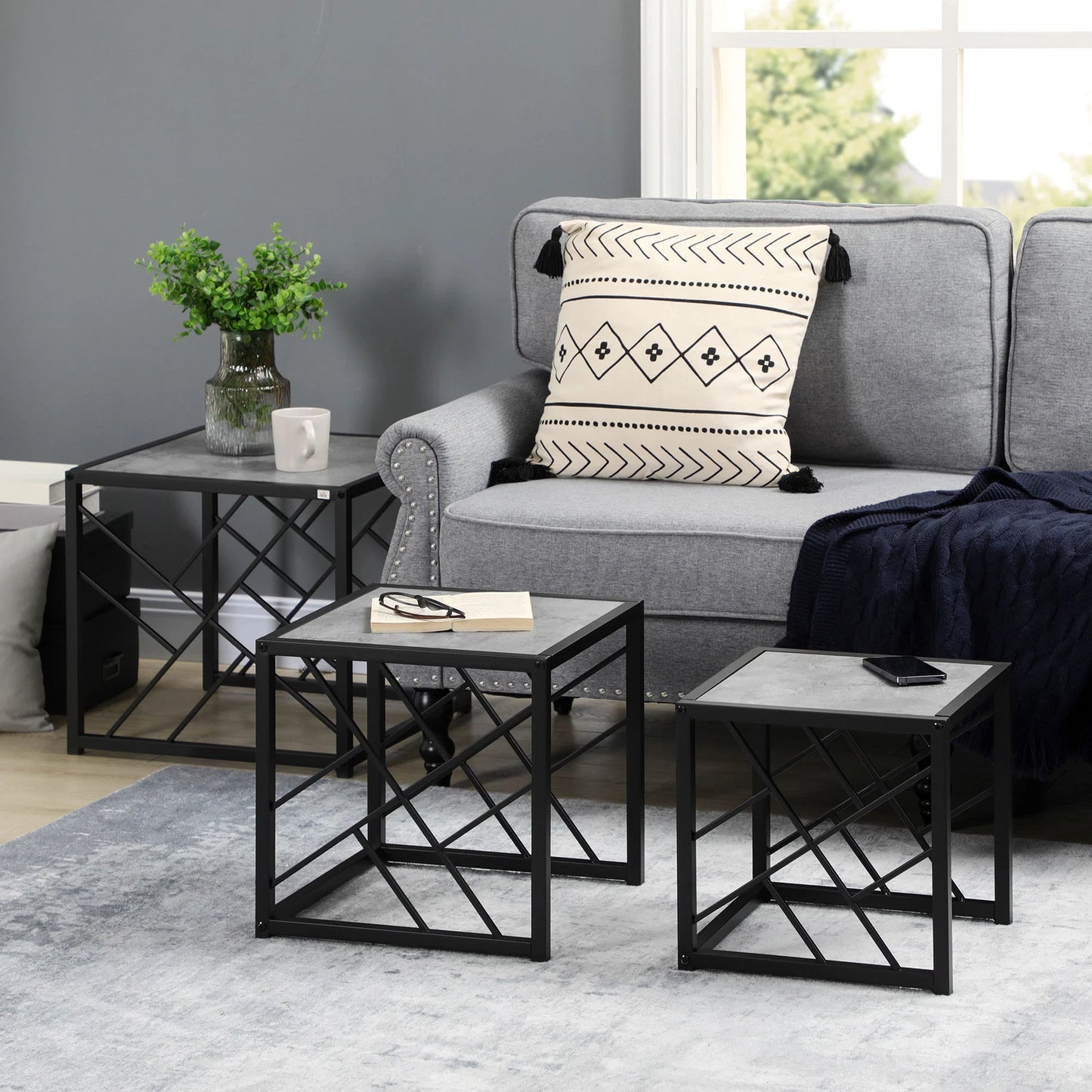 Square Nesting Tables Set Of 3 Round 