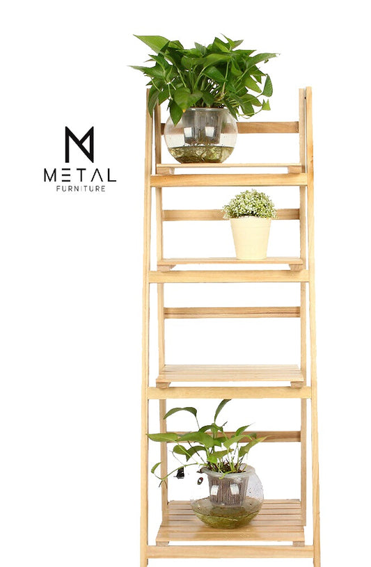 4-Tire Wooden Flower Stand Plant Display Shelves