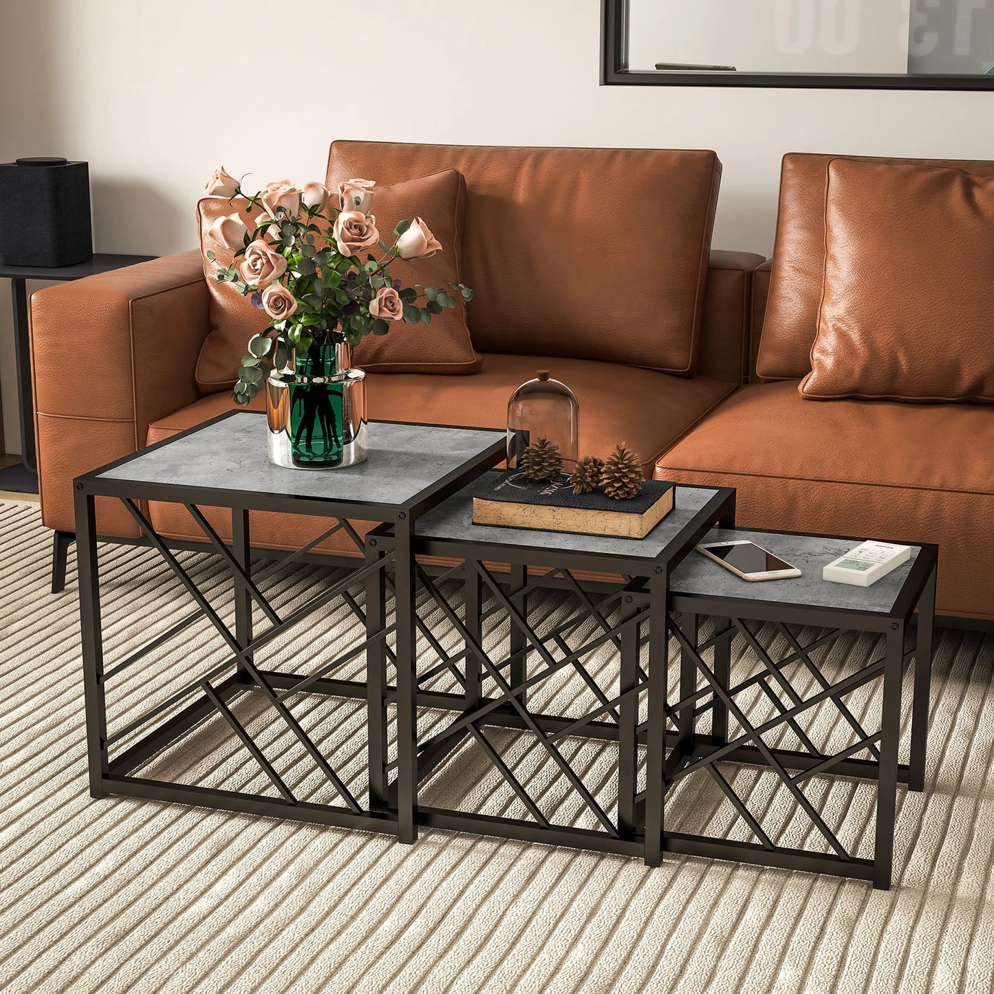 Square Nesting Tables Set Of 3 Round 