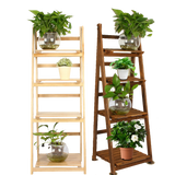 4-Tire Wooden Flower Stand Plant Display Shelves