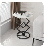 Round Top Geometric Base Coffee Table Luxury Look Sofa Side Table
