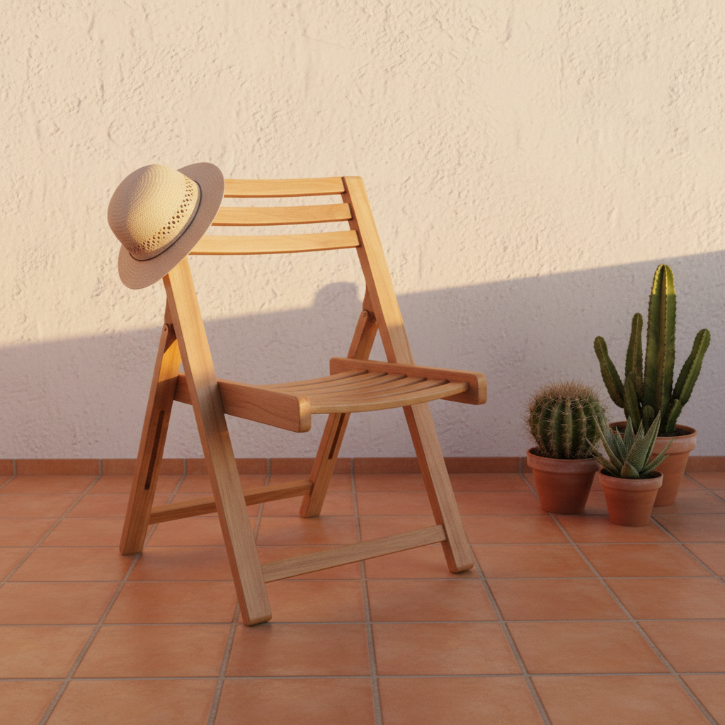 Wooden Folding Chair - Outdoor Patio Shot