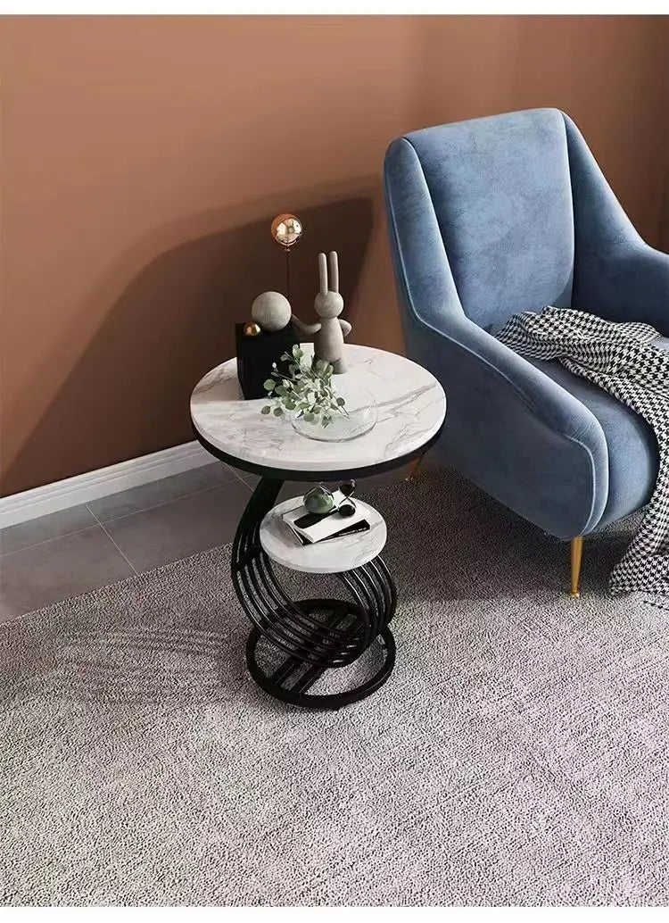 2-Tier Coffee Table Luxury Look Sofa Side Table - Metal Furniture